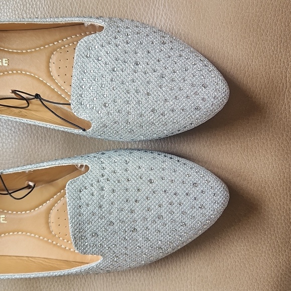 Rampage | Shoes | Rampage Rhinestone Smoking Shoe Loafers Slipon Silver ...